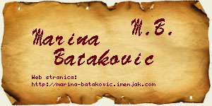 Marina Bataković vizit kartica